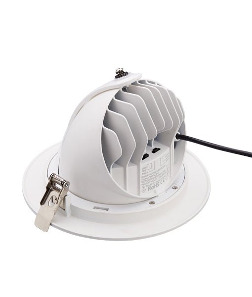 SHOPTRI01 LED Dual Power & Tri-CCT Gimbal White Recessed Shop Lighter / Downlight - SHOPTRI01